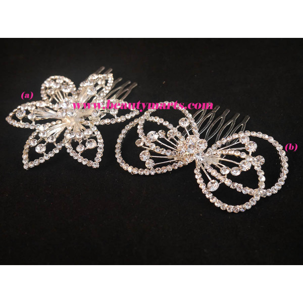 Bridal Rhinestone Flower Hair Comb